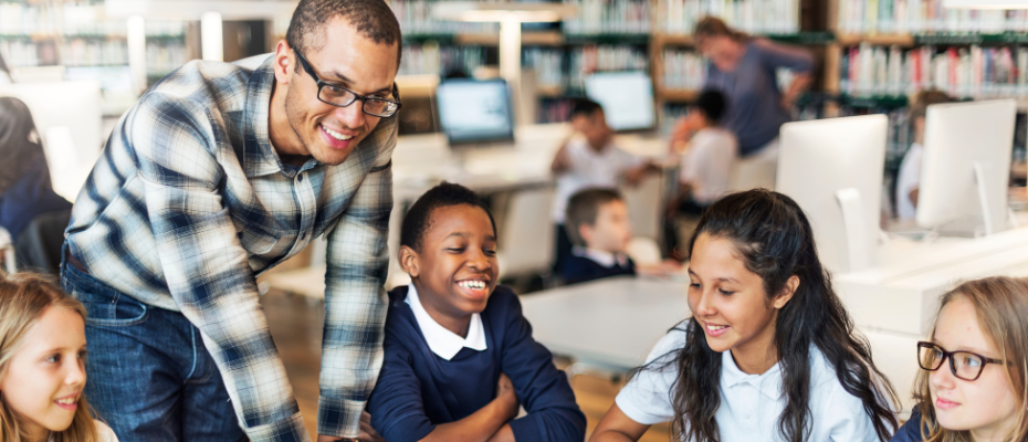 children with teacher